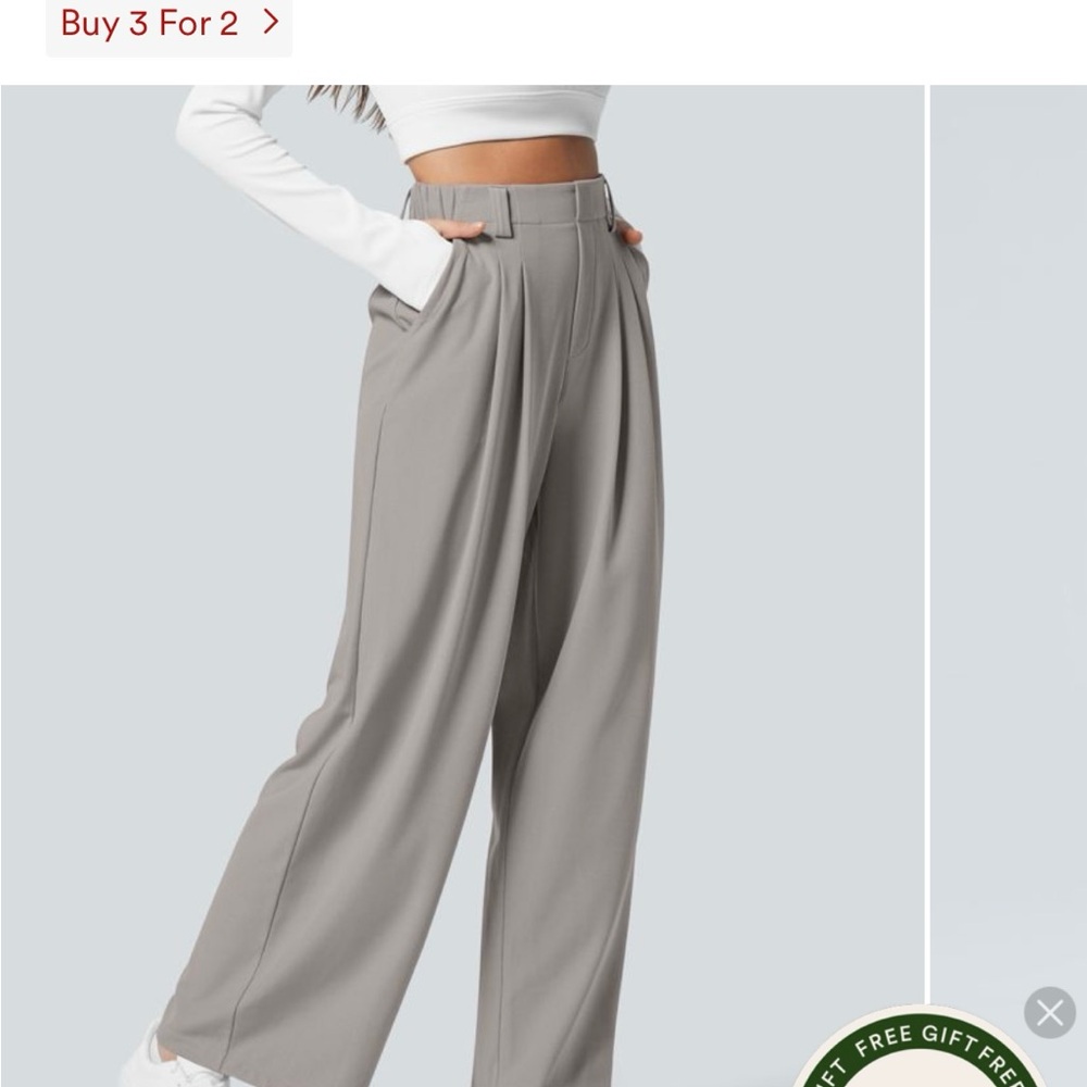 Halara Flex™ High Waisted Pocket Wide Leg Waffle Work Pants